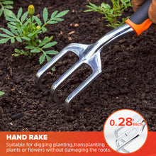 Carica l'immagine nel visualizzatore di Gallery, Bamworld Set di 3 Attrezzi da Giardino Resistente, Kit Giardinaggio in Lega di Alluminio con Impugnatura Ergonomica, Inc