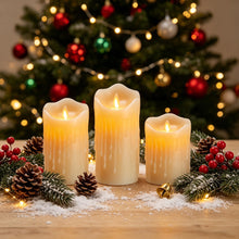 Carica l'immagine nel visualizzatore di Gallery, Lonkenn Set di 3 Candele LED Ricaricabili con Telecomando e Timer - Effetto Cera Reale, Fiamma Tremolante, Cavo USB Type