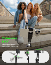 Carica l'immagine nel visualizzatore di Gallery, Treppiede Smartphone e Bastone Selfie, 170cm Cavalletto per Smartphone Portatile con Telecomando Wireless, Compatibile c