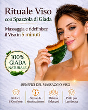 Carica l'immagine nel visualizzatore di Gallery, Spazzola Coreana Linfatica Viso 2 in 1 con Manico Gua Sha in Giada Naturale
