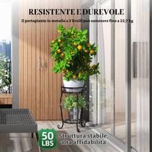 Carica l'immagine nel visualizzatore di Gallery, STLOVe Supporti per Piante in Metallo, 2 Piani Portavasi da terra, Iron Plant Stands per Interni ed Esterni, per la Deco
