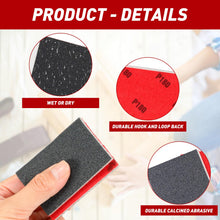 Carica l'immagine nel visualizzatore di Gallery, 24 Pezzi Spugna Abrasive Grana 80-3000, Spugne Abrasive da Fine a Grossa, Paglietta Abrasiva Carta Vetrata per Legno, Mu