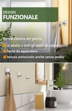 Carica l'immagine nel visualizzatore di Gallery, 4smile Ganci Adesivi, 6 pezzi Appendi Accappatoio Bagno, Acciaio inox, Porta Asciugamani Autoadesivo, Argento