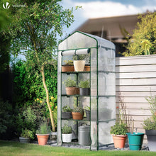 Carica l'immagine nel visualizzatore di Gallery, VOUNOT® Serra da Giardino a 4 Ripiani – Ideale per Balcone, Terrazzo ed Esterni, Serre per Piante con Telaio in Acciaio 