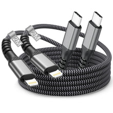 Carica l'immagine nel visualizzatore di Gallery, Cavo iPhone USB C Lightning 2M 2Pezzi, Cavo Lightning USB C Apple Certificato MFi Cavetto i-Phone Cavo Ricarica Filo Car