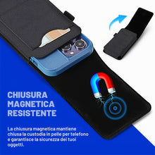 Carica l'immagine nel visualizzatore di Gallery, Gcepls - Custodia per cellulare in nylon con chiusura magnetica, con porta carte ID, custodia da cintura per iPhone 16 P