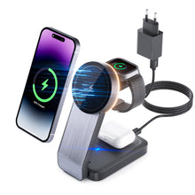 Carica l'immagine nel visualizzatore di Gallery, Tigratigro Caricatore Wireless per iPhone con Mag-Safe, 3 in 1 Ricarica Rapida Stazione Magnetica Pieghevole portatile C