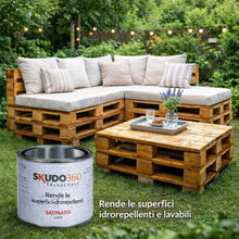Carica l'immagine nel visualizzatore di Gallery, SKUDO360® – Vernice Protettiva Trasparente SATINATA Effetto Cera per Chalk Paint, Legno, Muro, Cemento, Pietra e Terraco
