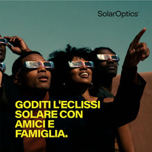 Carica l'immagine nel visualizzatore di Gallery, Occhiali per Eclissi Solare – Certificati ISO 12312-2 e CE, Protezione Sicura per Osservazione del Sole, AAS 2026, Confe