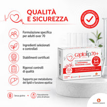 Carica l'immagine nel visualizzatore di Gallery, CHEMIST’S RESEARCH CAPTOLIP 70+ (1+1 Omaggio) | Mantiene Livelli Normali di Colesterolo e Trigliceridi, Supporta Funzion