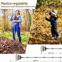 Carica l'immagine nel visualizzatore di Gallery, Rastrello da giardino Heavy Duty, per lavori di giardinaggio con 11 denti in metallo di larghezza 21 cm, aggiornato da 7