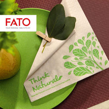 Carica l'immagine nel visualizzatore di Gallery, Fato - Tovaglioli Natural di Carta Monouso Piegati in 4, Ecologici, Confezione da 50 tovaglioli, Formato 33x33, 2 veli, 