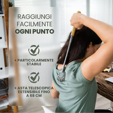 Carica l'immagine nel visualizzatore di Gallery, BAMBUA Manina Grattaschiena Allungabile - (Include 5 Accessori) Manico in Bambù - Per Sensazioni di Grattamento Soddisfa