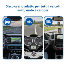 Carica l'immagine nel visualizzatore di Gallery, 2 Pezzi Disco Orario Auto | Formato Grande 11.5x15 cm con Busta PVC Trasparente | Parchimetro Disco Orario Omologato Ita