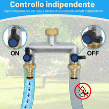 Carica l'immagine nel visualizzatore di Gallery, Distributore di Acqua a 2 Vie per Rubinetto, Adattatore per Rubinetto a 3/4 da Giardino, Adattatore per Tubo a 2 Vie in 