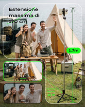 Carica l'immagine nel visualizzatore di Gallery, Treppiede Smartphone e Bastone Selfie, 170cm Cavalletto per Smartphone Portatile con Telecomando Wireless, Compatibile c