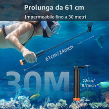 Carica l'immagine nel visualizzatore di Gallery, Galleggiante Monopiede Grip mano Treppiede impermeabile estensibile Selfie Monopiede per Go Pro Hero 13,12, 11, 10, 9, 8