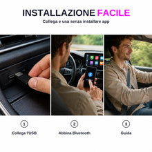 Carica l'immagine nel visualizzatore di Gallery, Adattatore CarPlay Wireless e Android Auto 2 in 1 - WiFi 6 5GHz Mini USB Converte da cavo a wireless - Plug &amp; Play Conne