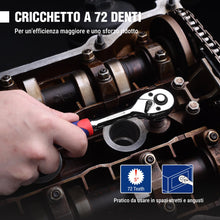 Carica l'immagine nel visualizzatore di Gallery, WORKPRO Set di Chiavie a Cricchetto 1/4", Chiavi a Bussola 72 Denti 14 Pezzi, con Sgancio Rapido e Barra di Estensione