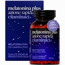 Carica l'immagine nel visualizzatore di Gallery, Melatonina Per Dormire 1 mg – 450 Microcompresse – Melatonina Pura con Lavanda e Zinco – Integratore Sonno per Ridurre i