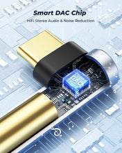 Carica l'immagine nel visualizzatore di Gallery, Adattatore Audio da USB C a 3,5mm, Adattatore USB Tipo C a 3,5mm Adattatore per Cuffie Jack Dongle Aux DAC Stereo HiFi a