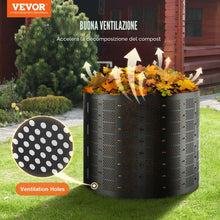 Carica l'immagine nel visualizzatore di Gallery, VEVOR Compostiere da Giardino 1000L ca. Contenitore per Compost da Esterni in HDPE Espandibile Diametro 106,68 cm Grande