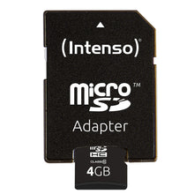 Carica l'immagine nel visualizzatore di Gallery, Intenso Scheda di memoria microSDHC da 4 GB, Classe 10 (con Adattatore SD)