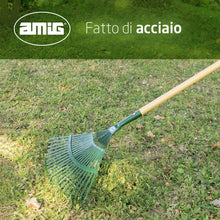 Carica l'immagine nel visualizzatore di Gallery, Amig - Rastrello - Rastrello giardino 22 denti - Resistente e funzionale - 400 mm - Acciaio - Verde