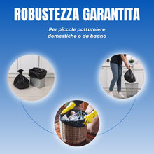 Carica l'immagine nel visualizzatore di Gallery, Bottari 60 Sacchi Immondizia 40L 55x65 cm con Maniglie di Chiusura, Nero, Sacchi per Spazzatura Resistenti e Riciclati, 