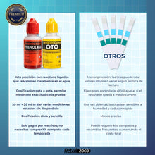 Carica l'immagine nel visualizzatore di Gallery, Kit di ricambio per test cloro e pH, flacone liquido fenolo e oto in gocce, accessori base per piscina, adatto a qualsia