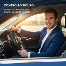 Carica l'immagine nel visualizzatore di Gallery, Copri volante per auto in Pelle, Coprivolante Auto Universale da 37-39 cm, Antiscivolo e Traspirante, Proteggi Volante c