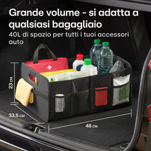 Carica l'immagine nel visualizzatore di Gallery, Praknu Organizzatore Baule Auto XL Pieghevole – 3 Scomparti con 5 Tasche