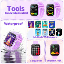 Carica l'immagine nel visualizzatore di Gallery, 1.83" Smartwatch Bambini Fitness Tracker 18 Giochi Fotocamera Contapassi