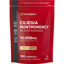 Carica l'immagine nel visualizzatore di Gallery, Montmorency Cherry 10000 mg - 180 Compresse Vegane per 6 Mesi