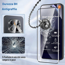 Carica l'immagine nel visualizzatore di Gallery, 3D Vetro Temperato per Xiaomi Redmi Note 15 Pro Plus 5G, 2+2 Pezzi Pellicola Prottetiva con Pellicola Fotocamera Anti Gr