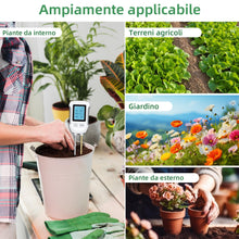 Carica l'immagine nel visualizzatore di Gallery, Mcbazel Misuratore PH del Suolo 3 in 1, Test del Suolo a Base Acida Rilevamento Temperatura umidità Tester di umidità co