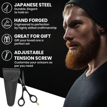 Carica l'immagine nel visualizzatore di Gallery, Forbici Barba e Baffi Professionali 5"/12.7cm Kit Bаrba comprenant Pettine Barba, Pettine Baffi e Astuccio per Forbici, 