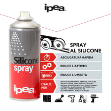 Carica l'immagine nel visualizzatore di Gallery, IPEA 2x Spray al Silicone Lubrificante, Protettivo 400 ml [800ml totali] - 2 PEZZI - Made in Italy - Multiuso Incolore A