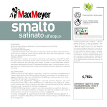 Carica l'immagine nel visualizzatore di Gallery, Maxmeyer Smalto All'Acqua Poliuretanico Satinato Bianco 0,75 L
