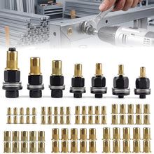 Carica l'immagine nel visualizzatore di Gallery, Set Rivettatrice per Inserti Filettati 7 Pezzi, Kit 77 Pezzi Dadi Rivettabili con M3 M4 M5 M6 M8 M10 M12, Utensile per R