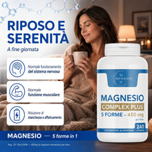 Carica l'immagine nel visualizzatore di Gallery, Magnesio Complex Plus 240 Compresse 5 Forme 450mg | Magnesio Bisglicinato Citrato Malato Pidolato | Magnesio Completo | 