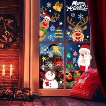 Carica l'immagine nel visualizzatore di Gallery, Adesivi natalizi per finestre, 256 pezzi, decalcomanie natalizie per vetro, riutilizzabili, double face, decorazioni per finestre, Babbo Natale, alce, pupazzo di neve, calze, albero di Natale e