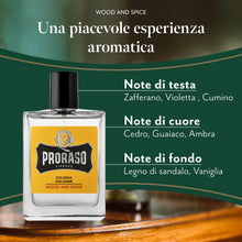 Carica l'immagine nel visualizzatore di Gallery, Proraso Acqua di Colonia Wood and Spice, 100 ml