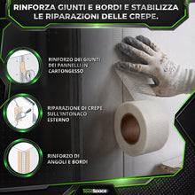 Carica l'immagine nel visualizzatore di Gallery, ToolSpace Nastro Fibra Vetro Cartongesso 15 cm x 20 m Riparazione Crepe Giunti Buchi Pareti Interni Rinforzo Stucco Rasa