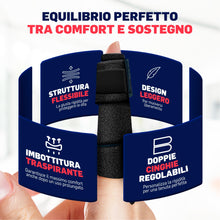 Carica l'immagine nel visualizzatore di Gallery, Tutore Dito a Scatto Ideato da Medici – Stecca per Dito Medio, Anulare, Indice e Mignolo – Supporto Imbottito per Raddri