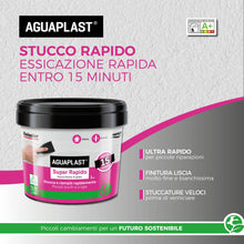 Carica l'immagine nel visualizzatore di Gallery, Aguaplast Super Rapido, stucco per muro bianco pronto all'uso - essicazione rapida entro 15 minuti 1kg