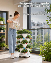 Carica l'immagine nel visualizzatore di Gallery, Bamworld Torre da Giardino Verticale 5 Livelli Impilabili con Ruote Bloccabili, per Erbe Aromatiche, Fragole e Ortaggi, 