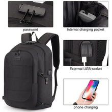 Carica l'immagine nel visualizzatore di Gallery, Tzowla Zaino Porta PC Universitari Uomo e Donna,Zaino da Viaggio Impermeabile Antifurto di Ricarica USB e Serratura per Notebook da 15/15,6 Pollici,Zaino da Giorno Sottile Lavoro Business-Nero