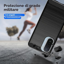 Carica l'immagine nel visualizzatore di Gallery, Custodia Cover per Redmi A7 Pro/Poco C81/Poco C81 Pro, Spazzolata e Fibra di Carbonio Morbido Silicone TPU Cover e 2 Pez