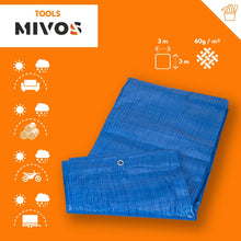 Carica l'immagine nel visualizzatore di Gallery, Mivos Telo di Copertura Impermeabile 3 x 3 m -Blu - PP-PE 60 g/m² -